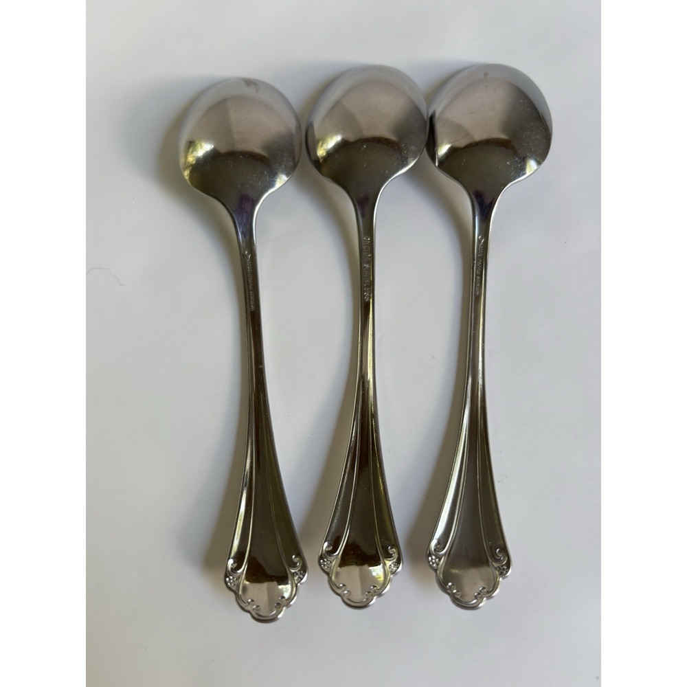 3 Oneida FALKIRK Stainless Soup Spoons Tablespoons By Oneida Profile - Picture 2 of 4